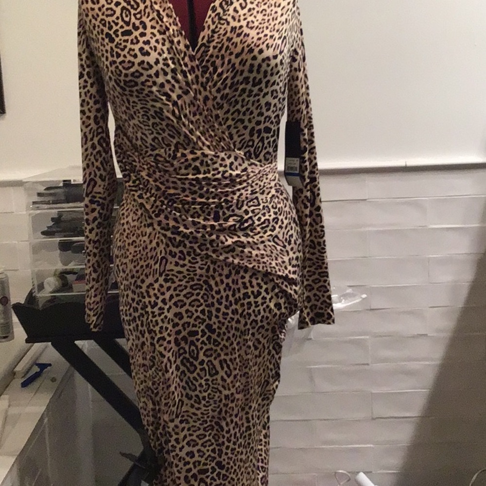 Rachel Roy Leopard midi dress brand new
